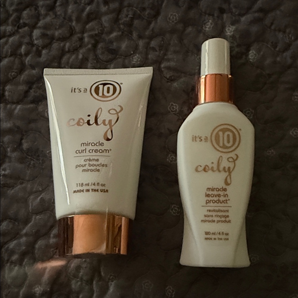 It's a 10 Coily Miracle Curl Cream and Leave-In Product Set - White and Gold
